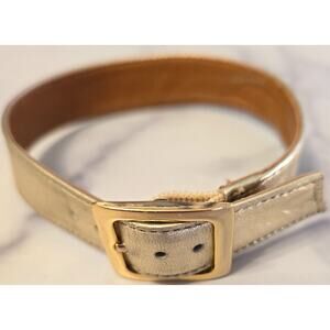 Puppy Dog Collar Gold Metallic Vegan Leather 11.5" Glam Lux Mini Bougie Pet Cat